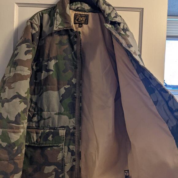 Obey Giant Mens Camo Parka Winter Jacket - Picture 6 of 7
